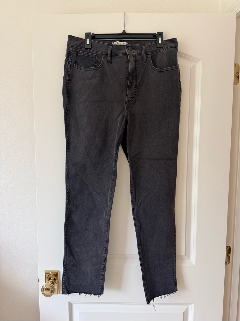Madewell Women’s High-Rise Washed Black Denim Jeans Stovepipe